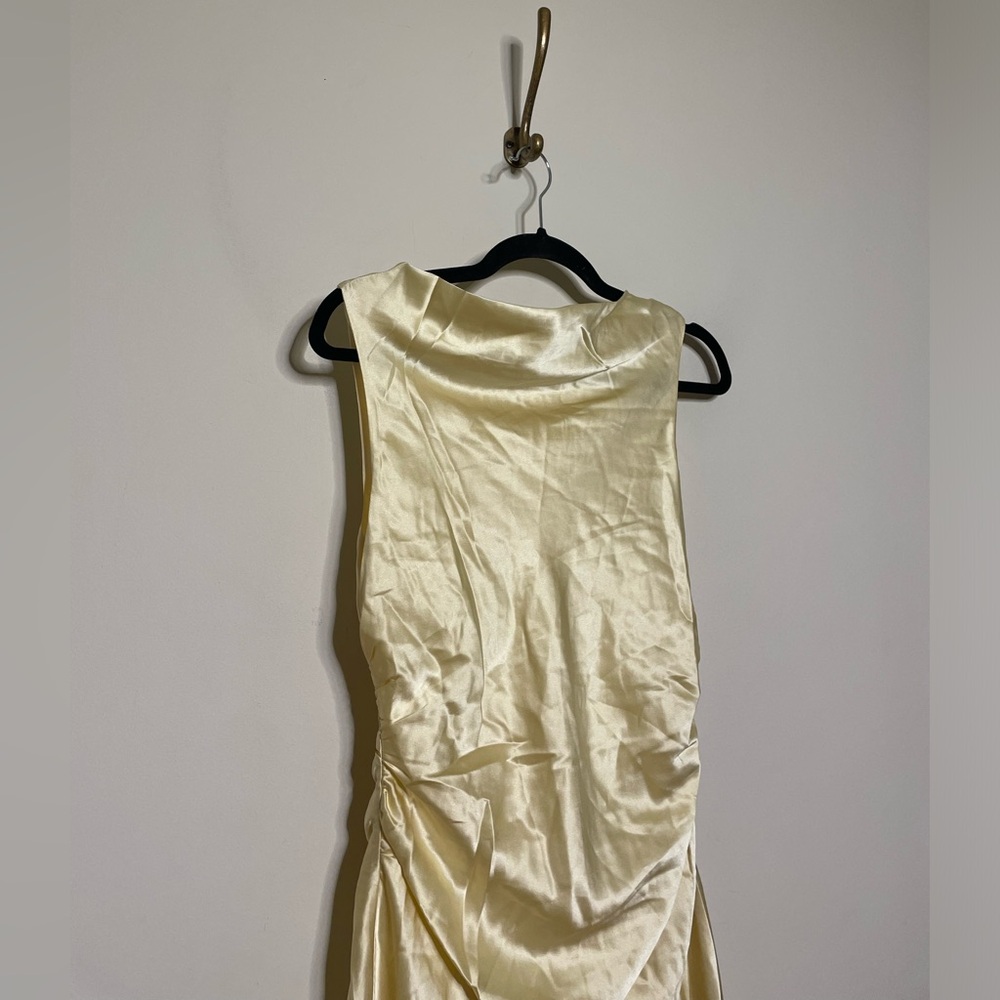 Reformation Logan Silk Dress in Blonde - Picture 10 of 14